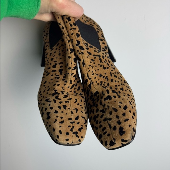 RAG & BONE “Aslen” Cheetah Print Suede Square Heel Ankle Boots - Picture 10 of 11